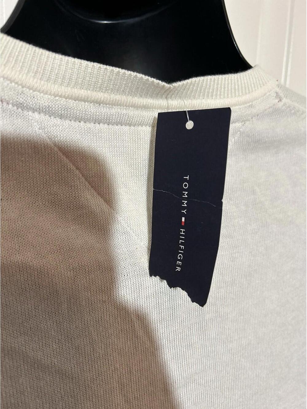 Tommy Hilfiger Sweater Vest Mens Large Cream Color Cotton Blend New - Picture 4 of 9